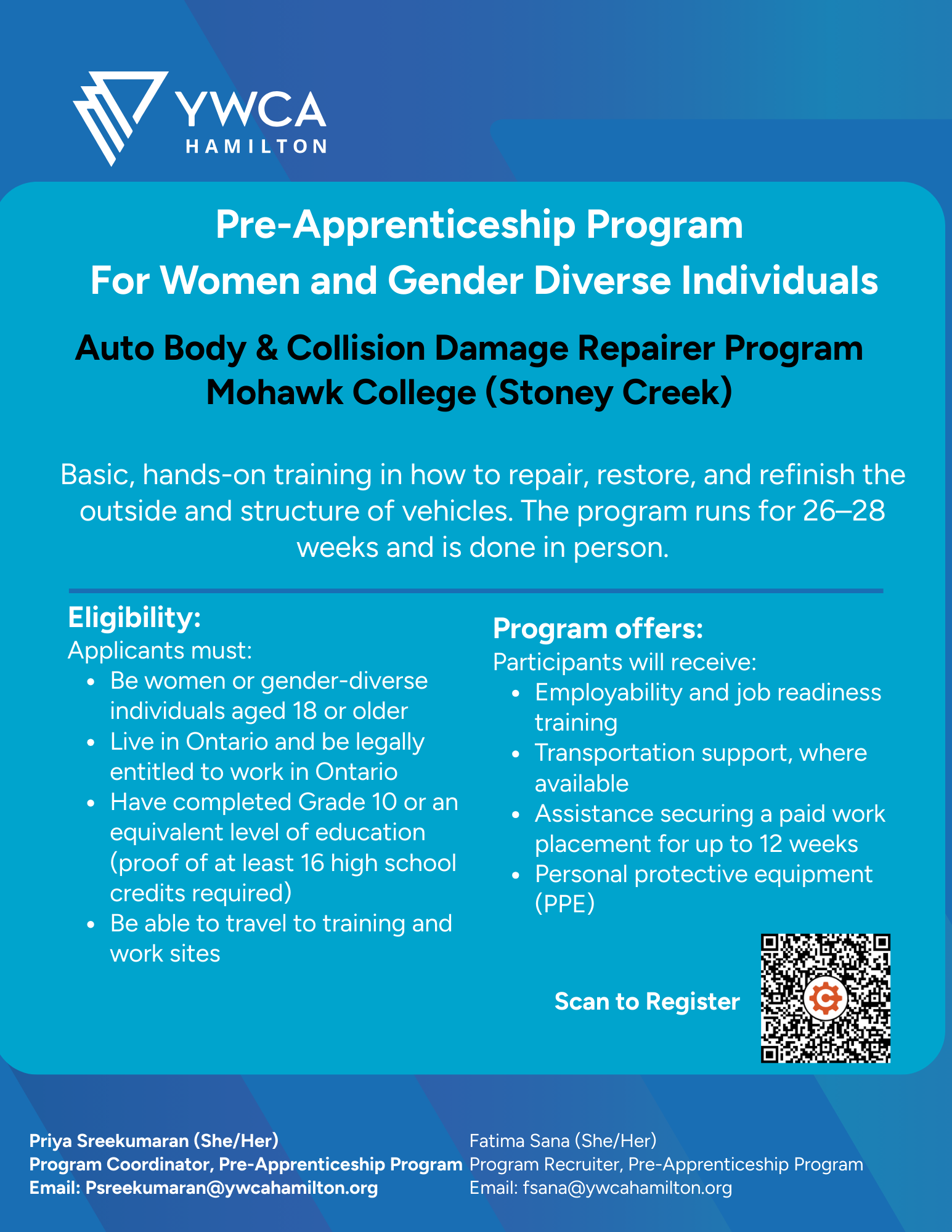Pre-Apprenticeship Program - Auto body & Collision Damage Repairer Program - Mohawk College (Stoney Creek)
