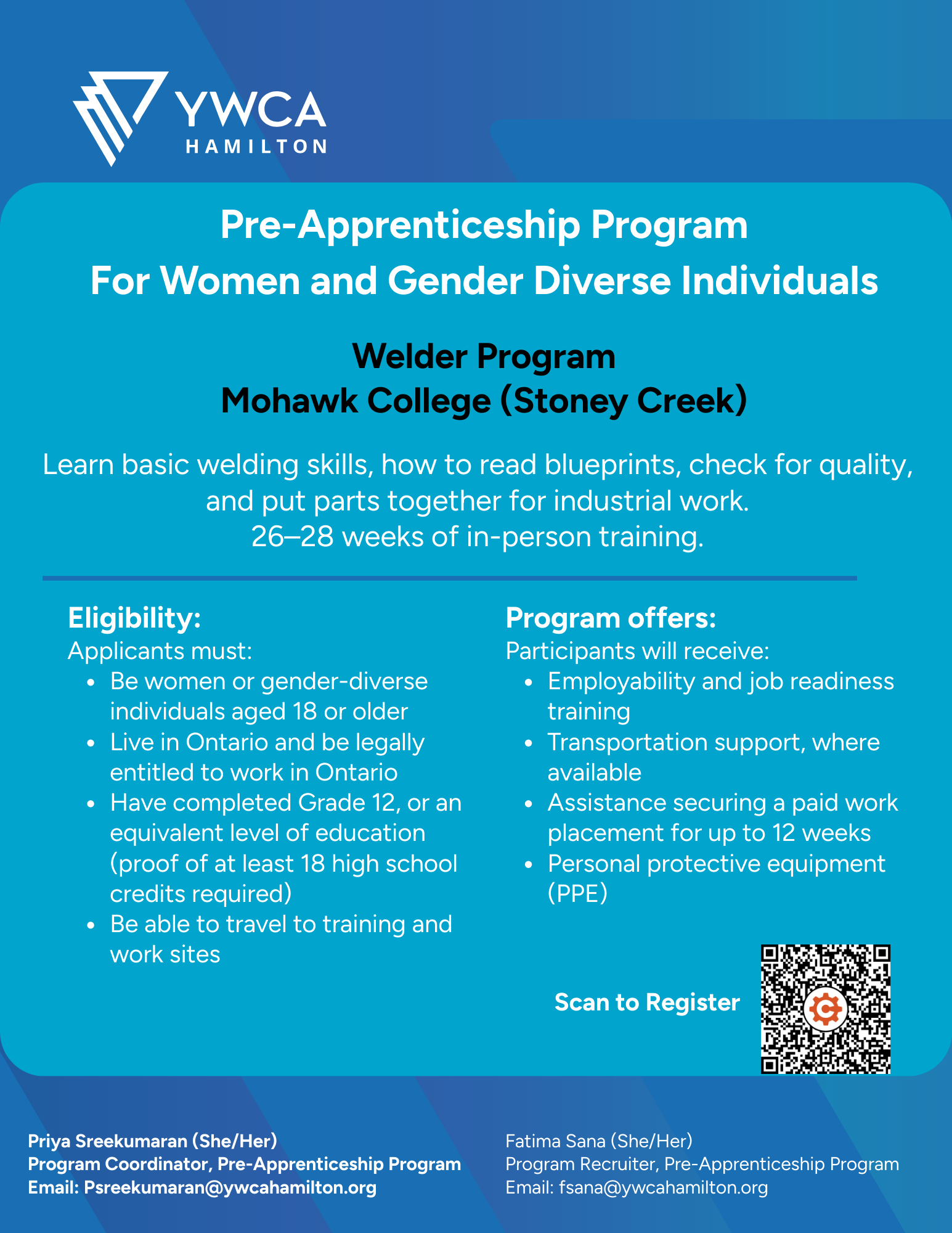 Pre-Apprenticeship Program - Welder Program - Mohawk College (Stoney Creek)