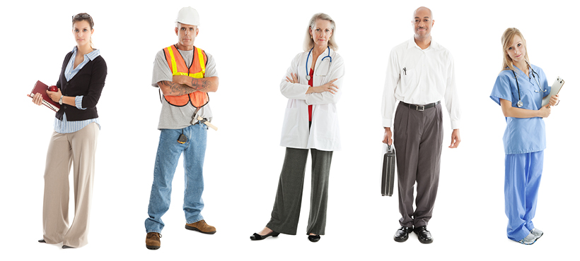 workers from different professions