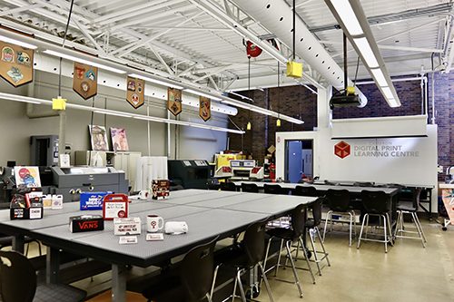 Overview of the Hugh Cameron Digital Print Learning Centre room,