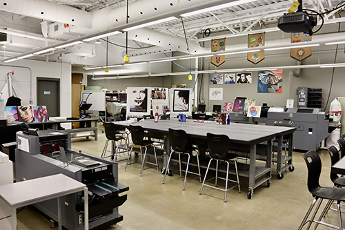 Overview of the Hugh Cameron Digital Print Learning Centre room.