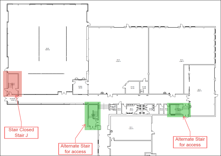 Figure 1: Stoney Creek Campus - B-Wing Stair J