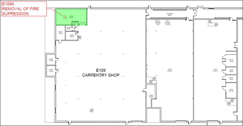 Figure 1: Stoney Creek Campus - E109A Area of Work