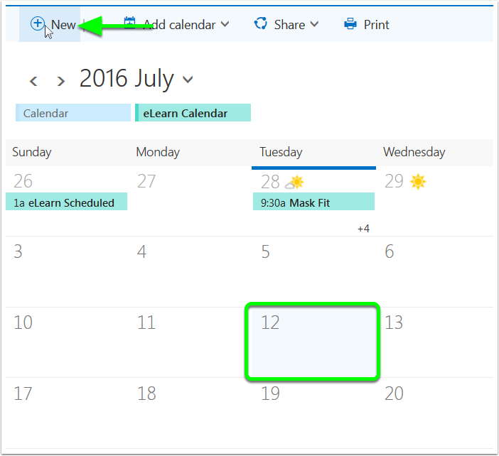 Create Events in an Outlook Online Calendar Mohawk College