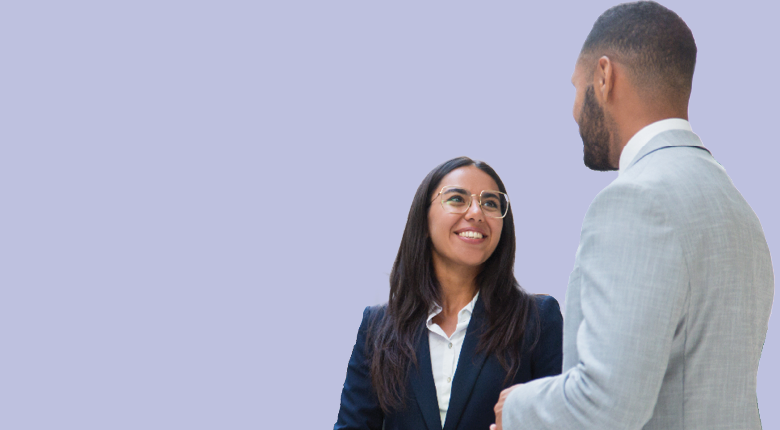 Two employers smiling.