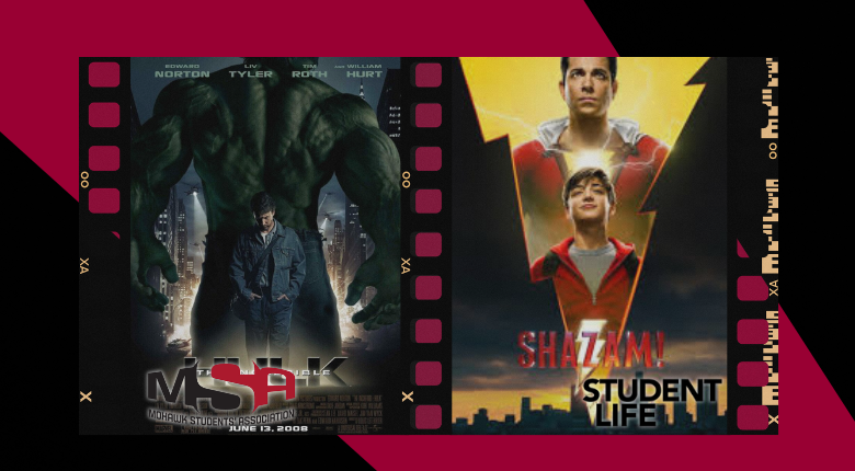 movie posters for the movies The Incredible Hulk and Shazam