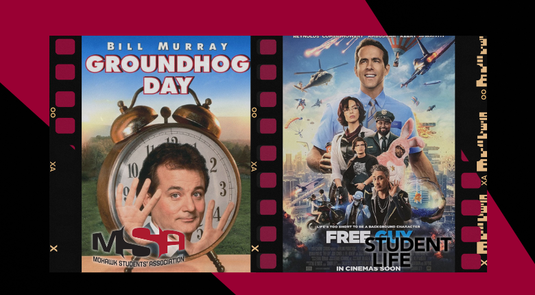 movie posters for the movies Groundhog Day and Free Guy