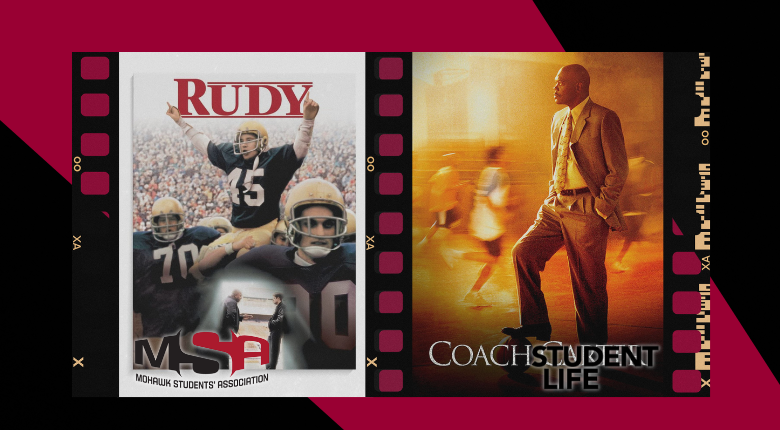 movie posters for the movies Rudy and Coach Carter