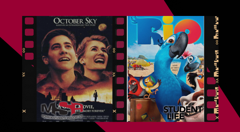 movie posters for the movies October Sky and Rio