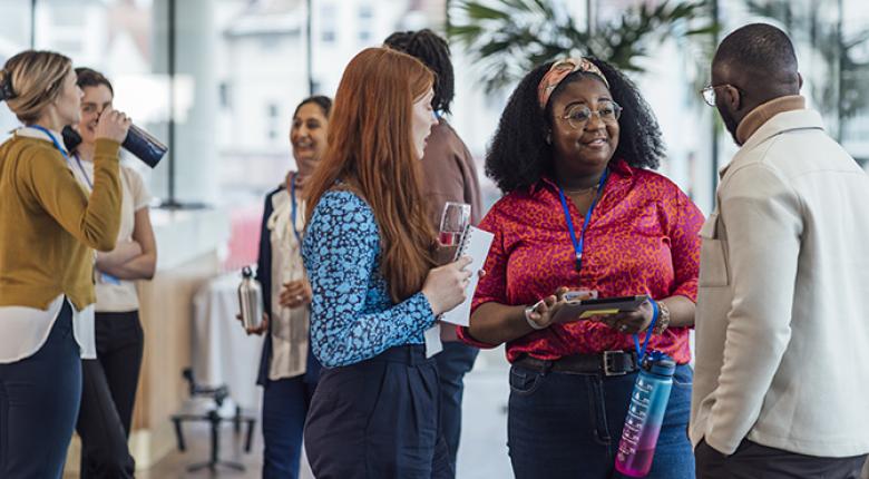 Group of people networking together